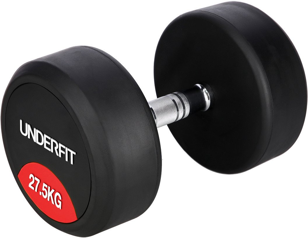 Hantla gumowana 27,5 kg UNDERFIT do ćwiczeń siłowych fitness