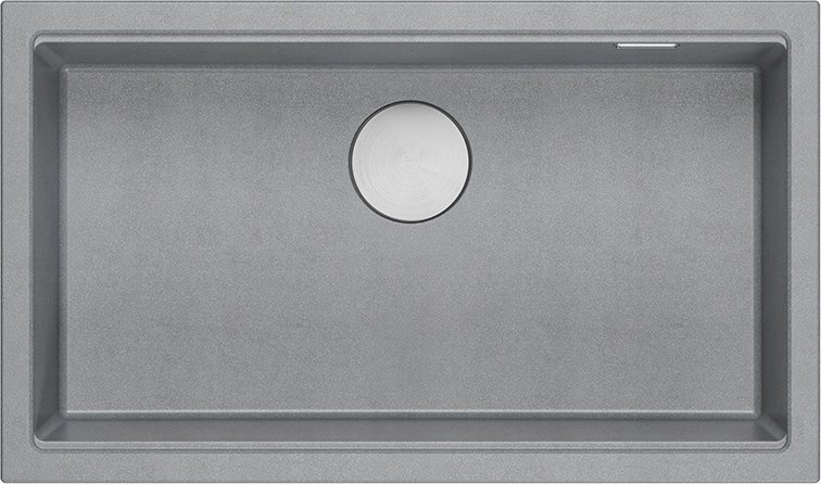 Zlewozmywak GraniteQ LOGAN 110 GraniteQ zlewozmywak silver stone 76x44x23,5 cm 1-komorowy podwieszany z syfonem manualnym stal szlachetna