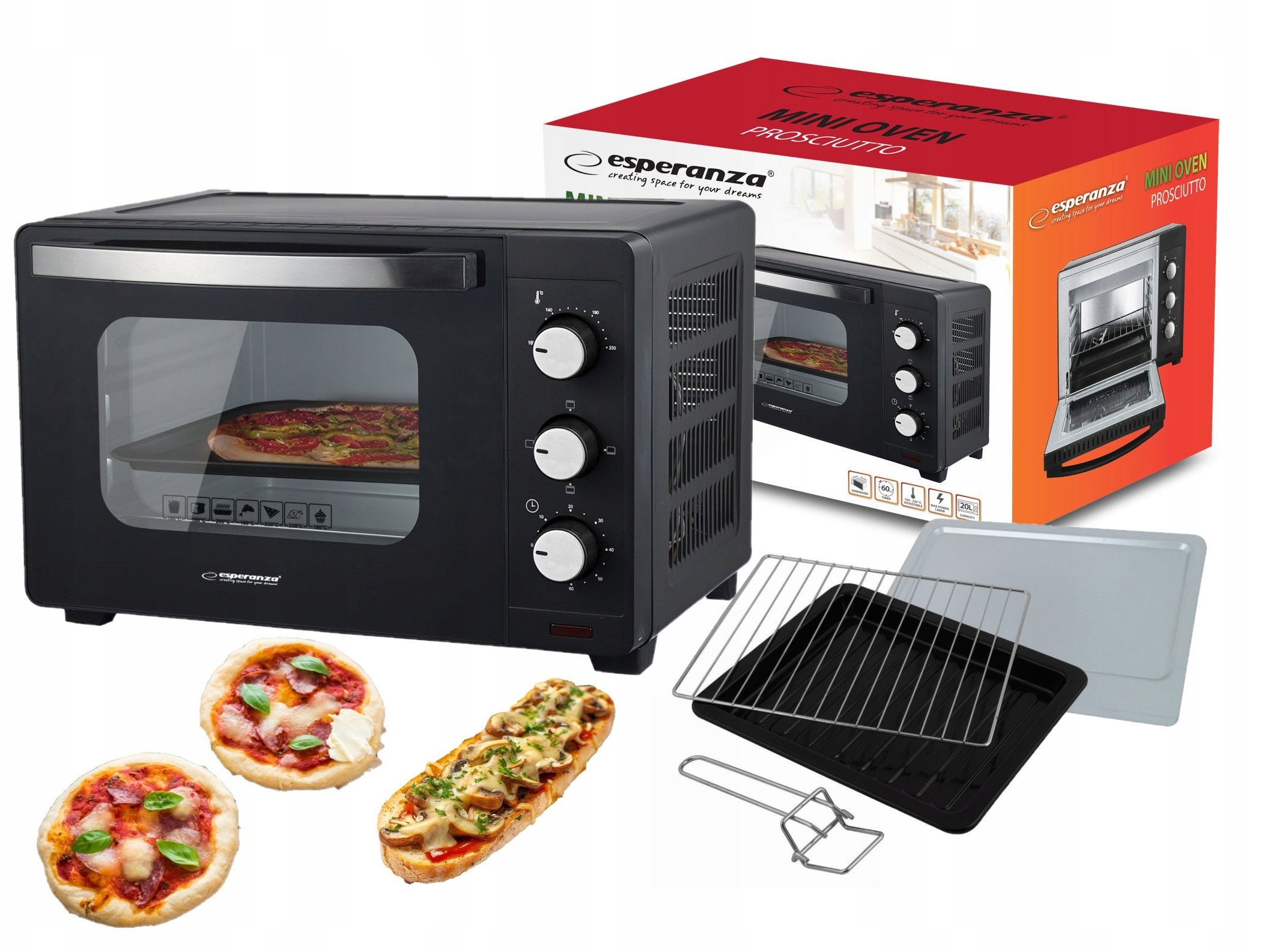 Mini piekarnik Esperanza Prosciutto (EKO008N*)