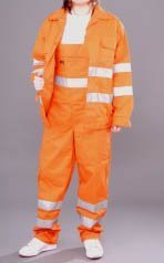 Consorte CEZAR POMARAŃCZOWY BLUZA + SPODNIE OGRODNICZKI Z PASAMI ORANGE - 12 rozmiarów. 182B