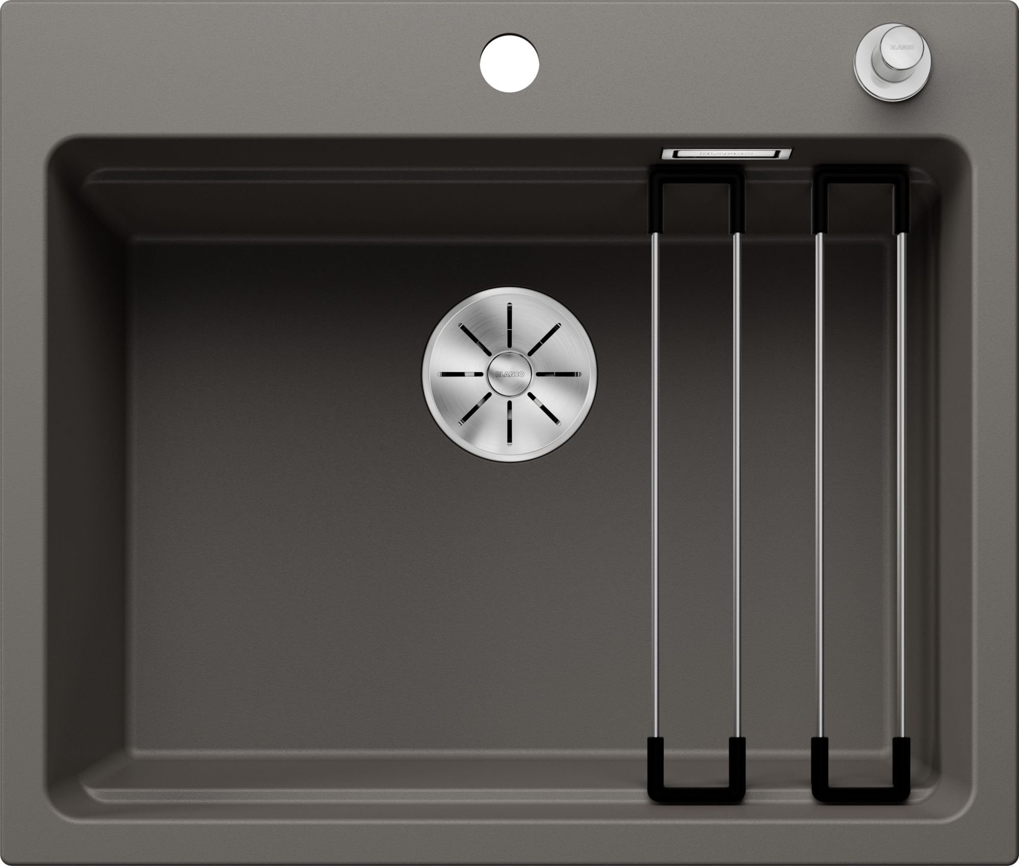 Zlewozmywak Blanco Zlewozmywak ETAGON 6 Silgranit wulkaniczny szary, korek auto., InFino, szyny