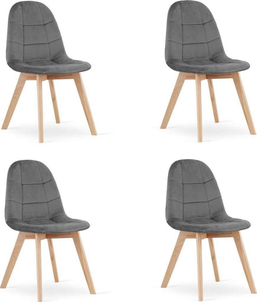 Leobert Krzesło BORA - ciemny szary aksamit x 4