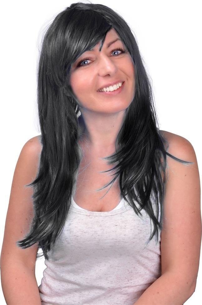 Peruka długowłosa czarna