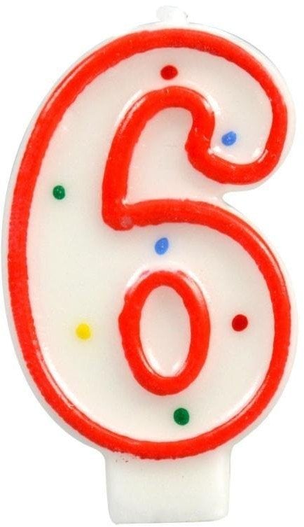 Świeczka cyferka 6 kropki