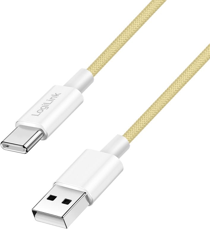 Kabel USB LogiLink USB-A - USB-C 1.5 m Żółty (CU0334)