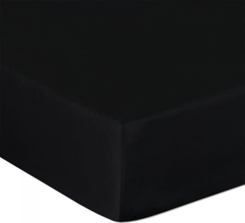 Darymex Prześcieradło satynowe z gumką 140x200 kolor Czarny