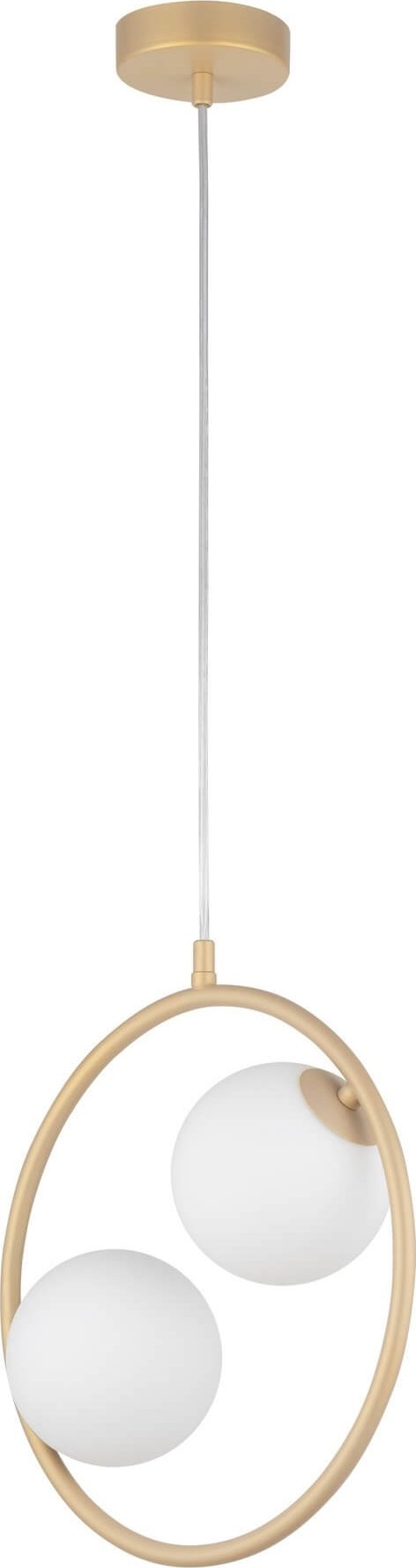 Lampa wisząca Sigma Sypialniana lampa wisząca Ring zwis nad łóżko biały złoty