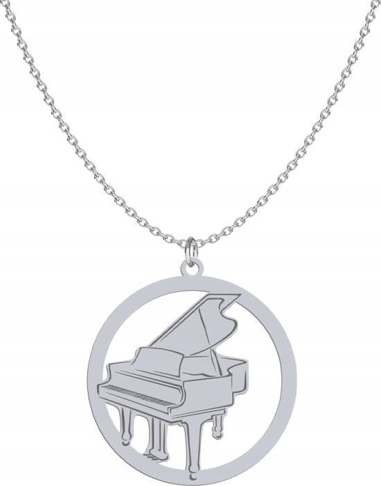 Radziszewska Jewellery Naszyjnik Srebrny Fortepian Łańcuszek 925 Prezent Biżuteria GRAWER GRATIS
