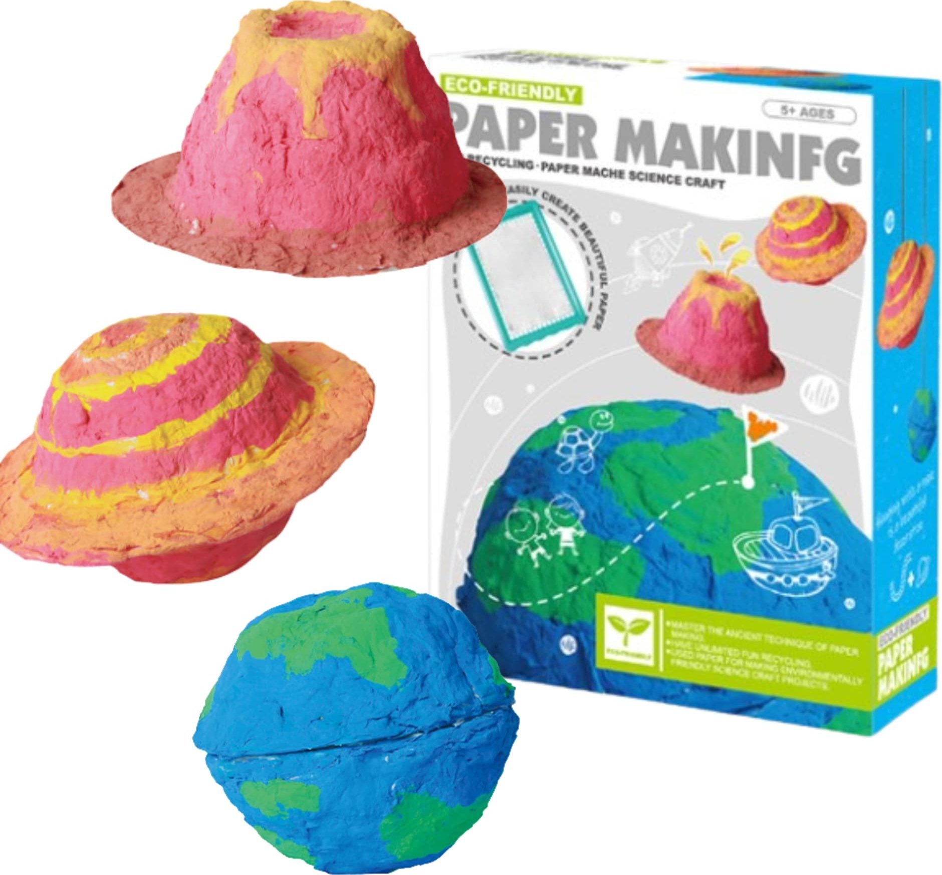 ProNice Zestaw Kreatywny Edukacyjny Malowanie Farbki Wulkany Papier Świat Planet