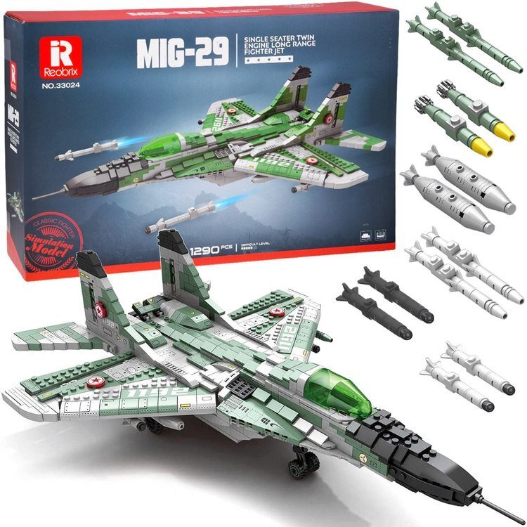 Klocki techniczne Samolot myśliwski dalekiego zasięgu MIG-29 1290ele ZA5800 EDUKAMP