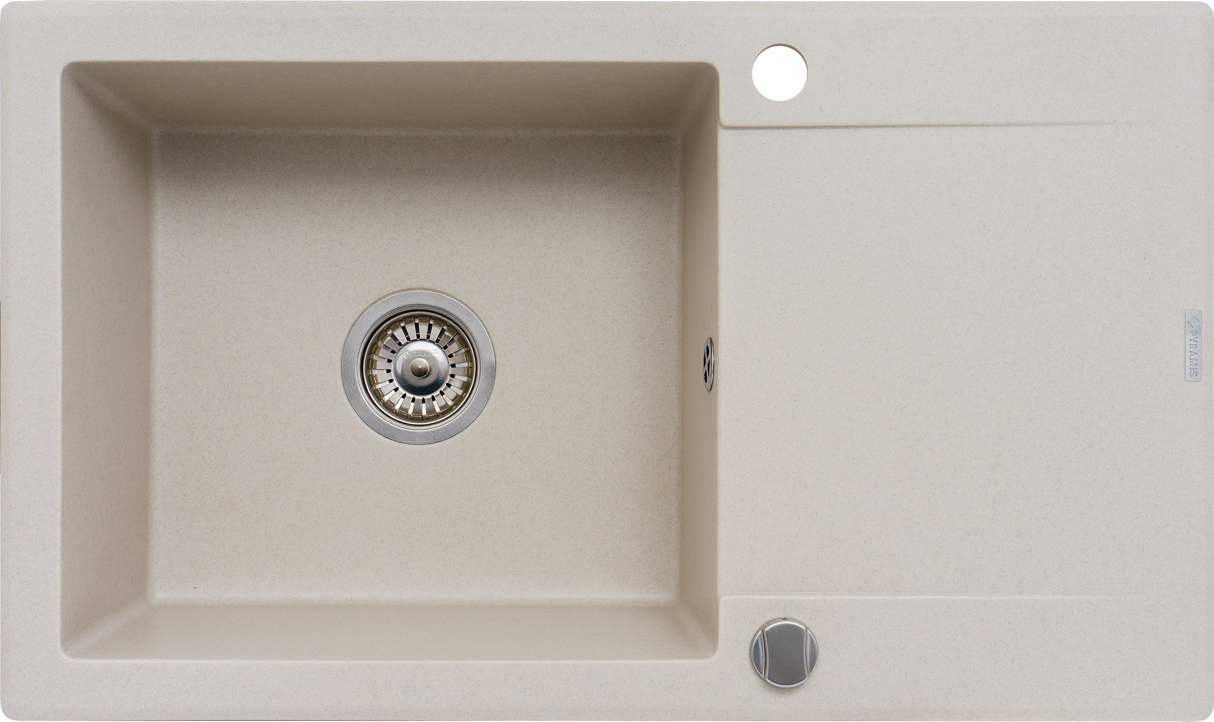 Zlewozmywak Pyramis Zlewozmywak granitowy Pyramis Korfu 78x46 1B 1D beż piaskowy