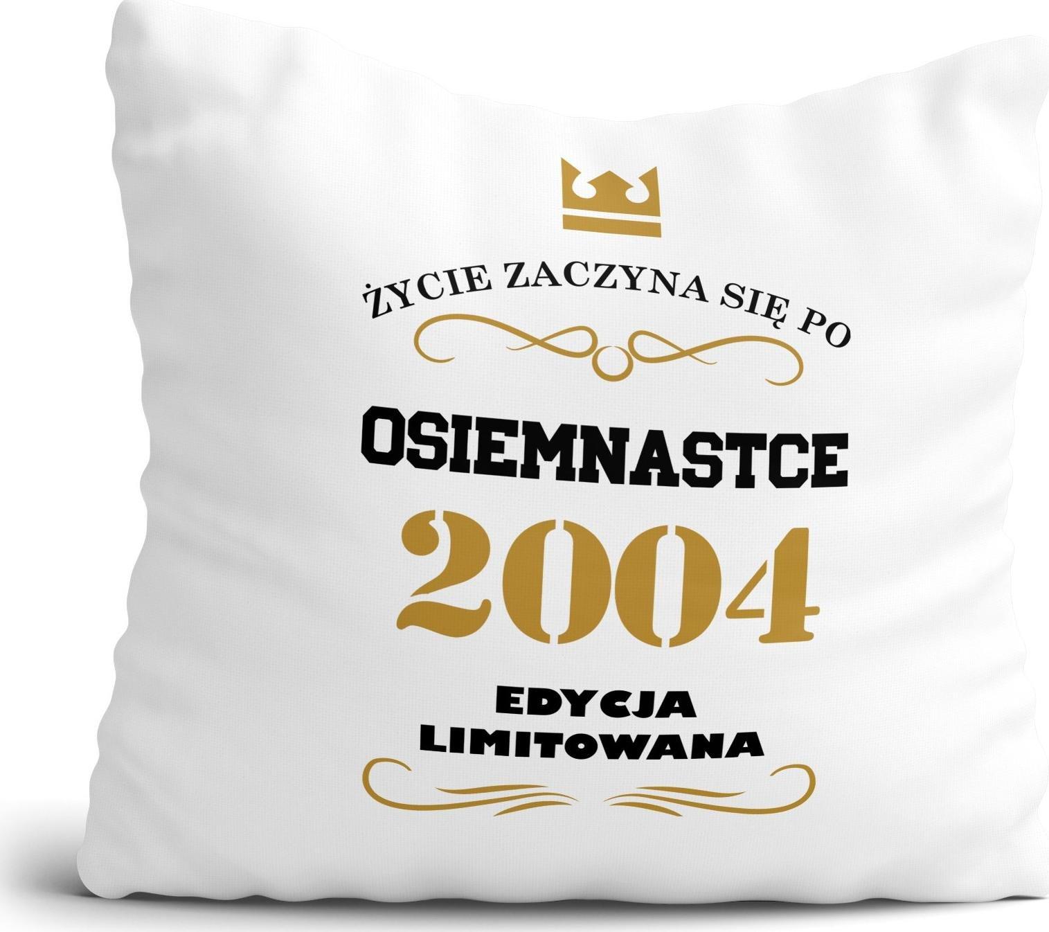 DARKSTORY Poduszka na 18-te urodziny 18 lat osiemnastka