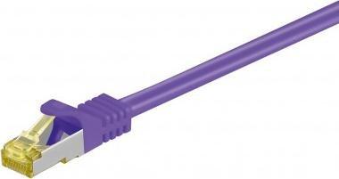 Goobay RJ45 patchkabel, CAT 6A S/FTP (PiMF), 500 MHz z CAT 7 kable surowym, Fioletowy - Długość kabla 7.5 m