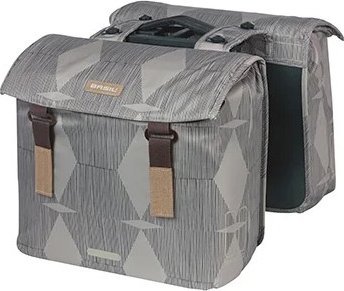 Basil Torba na bagażnik BASIL ELEGANCE DOUBLE PANNIER BAG MIK 40-49L, MIK System (ready to go) wodoodporna chateau taupe (NEW 2024)