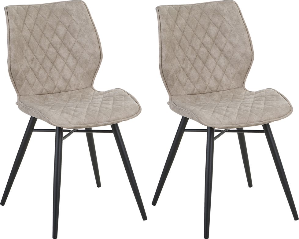 Beliani Zestaw 2 krzeseł do jadalni beżowy LISLE