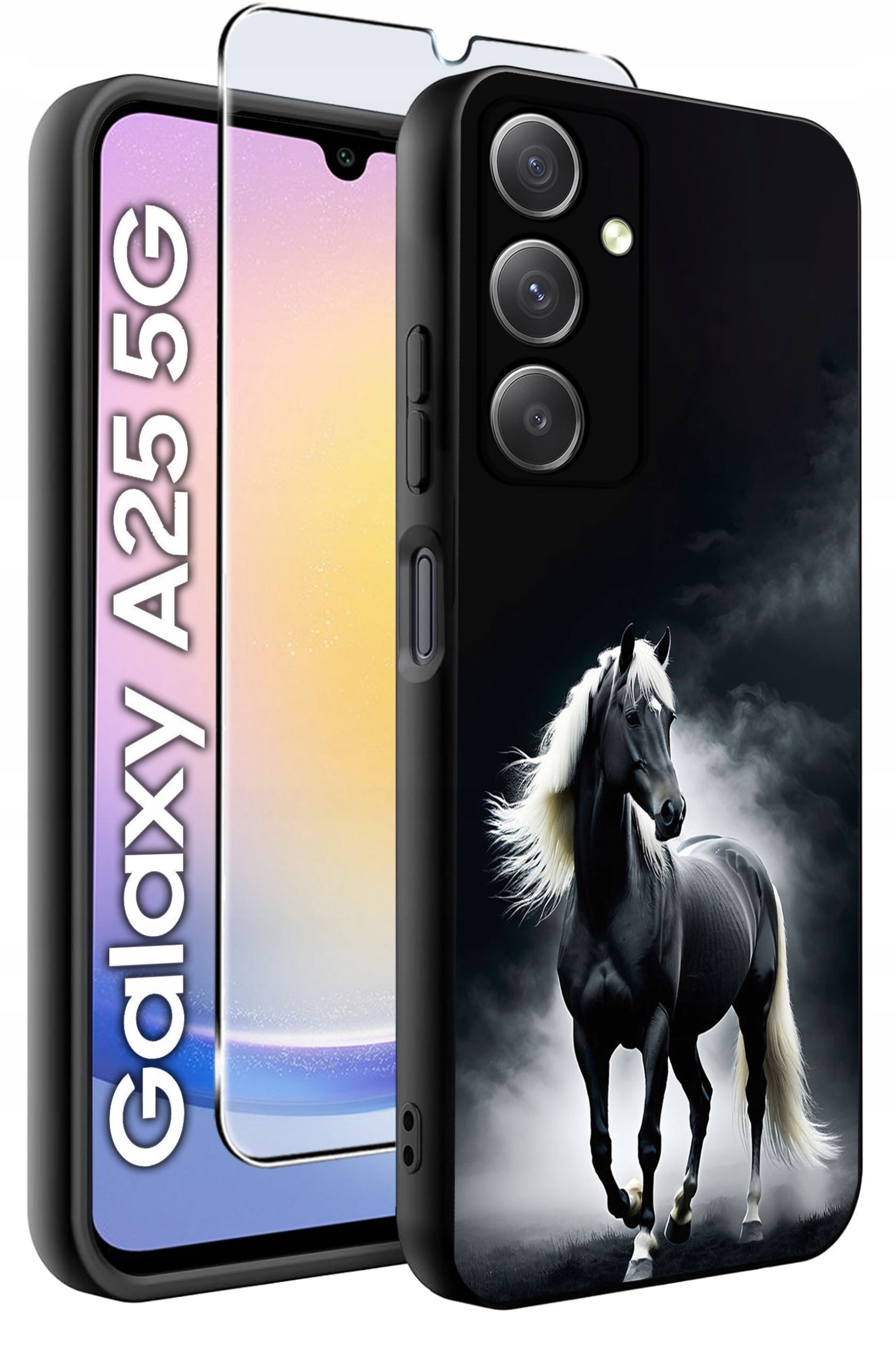 ETUI do Samsung A25 5G WZORY | SILIKONOWE MATT CASE + SZKŁO HARTOWANE 9H