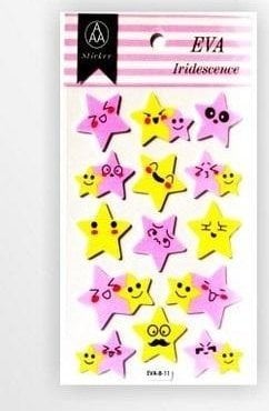 Stiker z elementami z pianki z lekkim brokatem