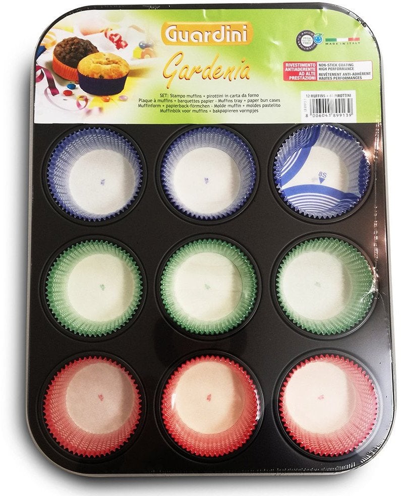 Cupcake form 12 pcs. Gardenia 27 x 35 x 3 cm + cookie paper forms 60 pcs. 8006043899139