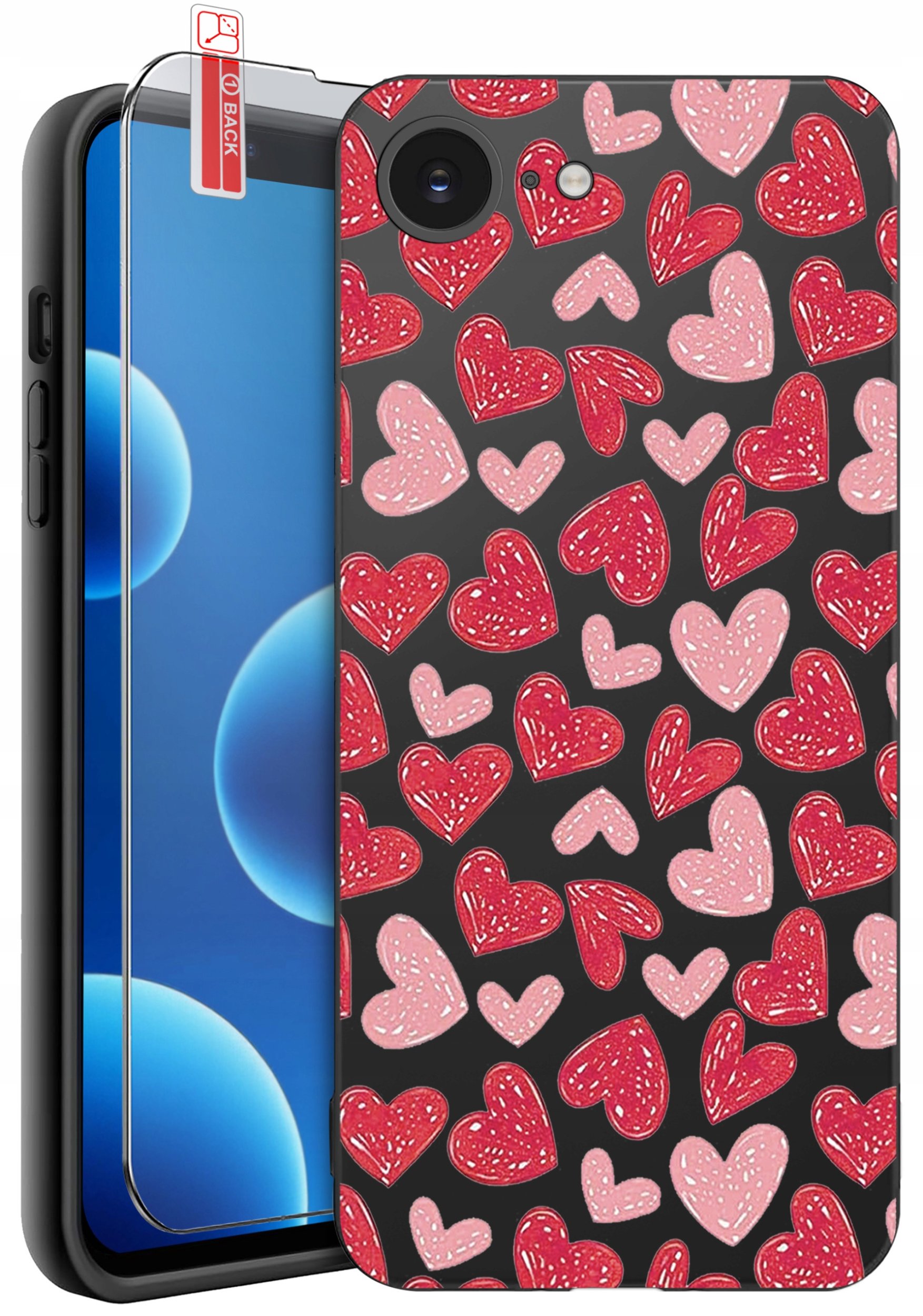 ETUI do iPhone 16e | WZORY | SILIKONOWE MATT CASE + SZKŁO 9H