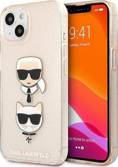 Karl Lagerfeld Karl Lagerfeld KLHCP13SKCTUGLGO iPhone 13 mini 5,4" złoty/gold hardcase Glitter Karl`s & Choupette