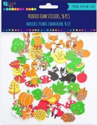 NAKLEJKI Z PIANKI Z NADRUKIEM - LAS, 96 SZT