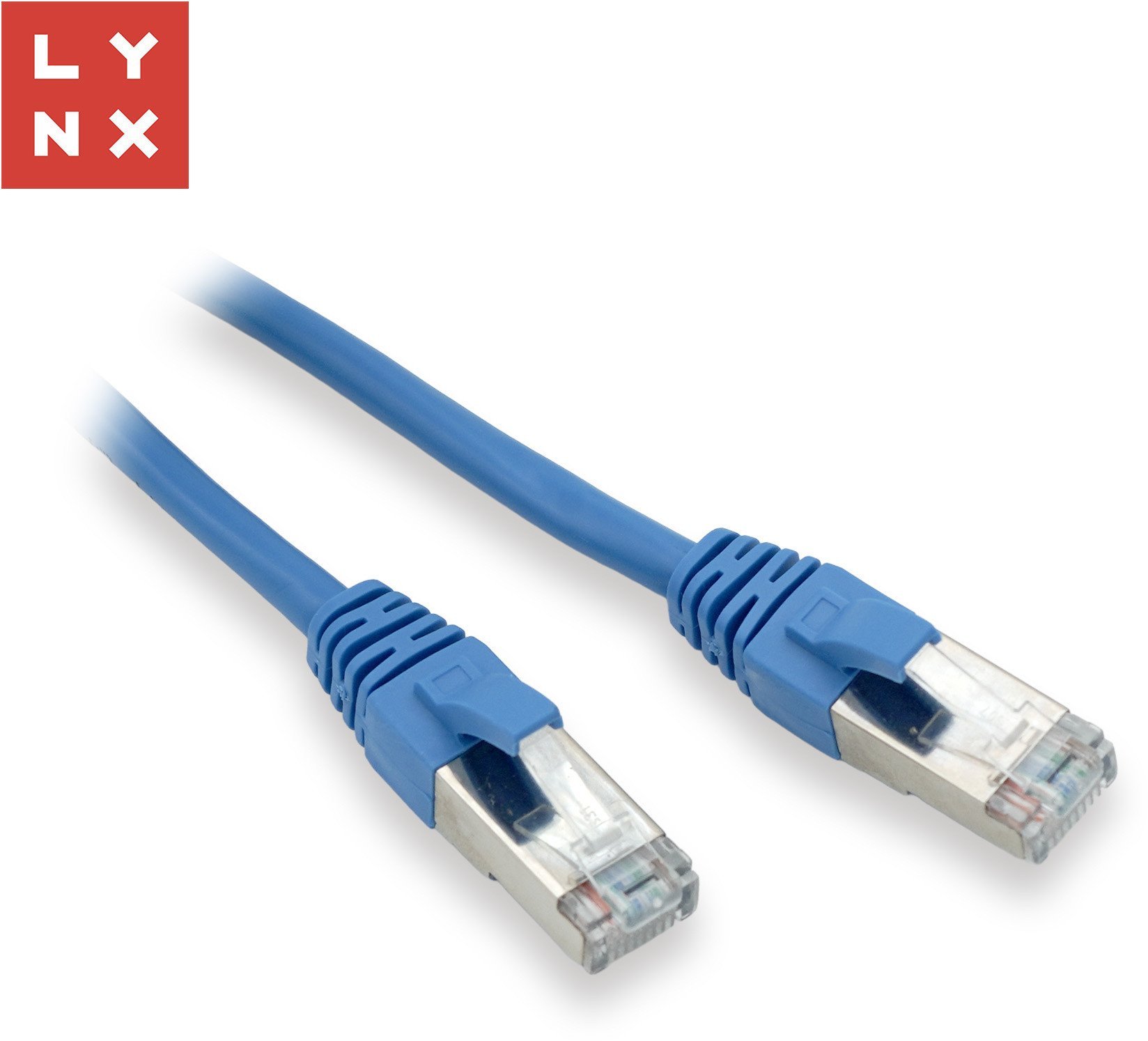 LYNX FTP patch kabel Cat5e PVC, CCA, 0,1m, modrý (balení obsahuje 10ks)