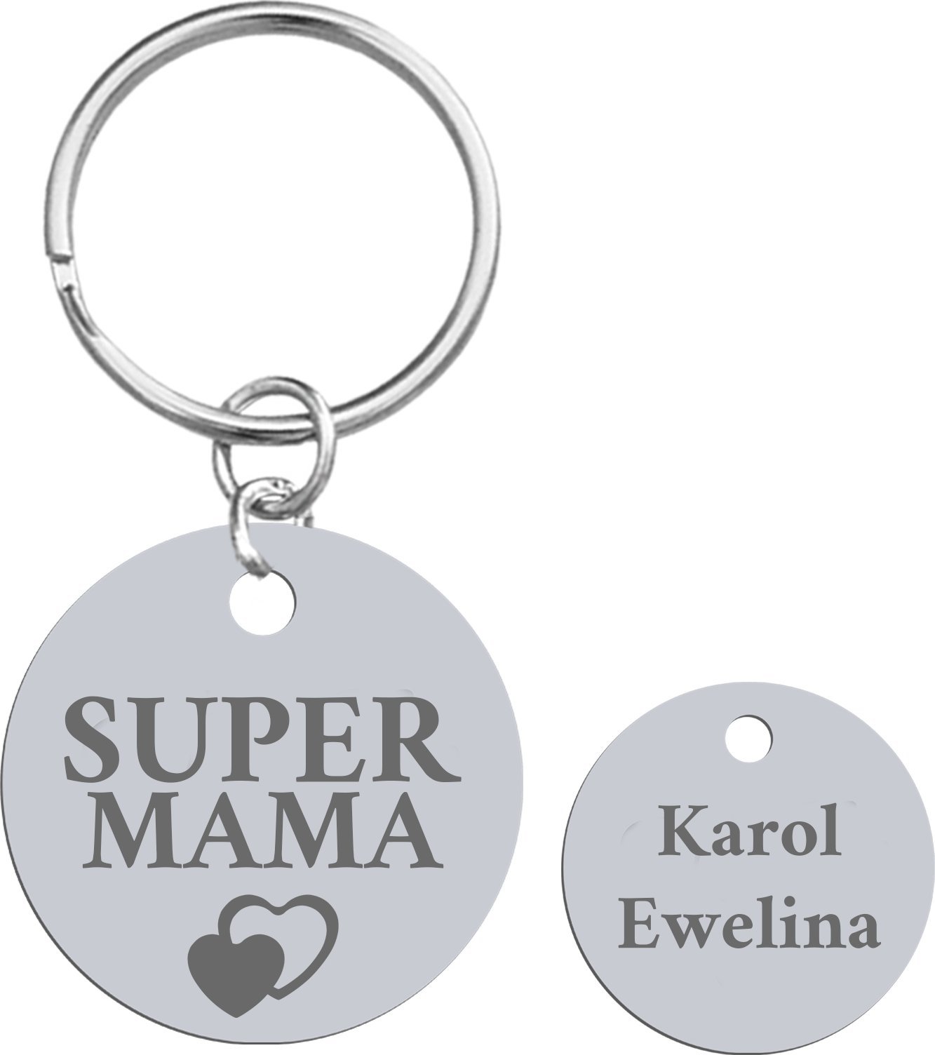 Radziszewska Jewellery Brelok Super Mama Imię Dziecka DZIEŃ MATKI Prezent ŻYCZENIA GRATIS