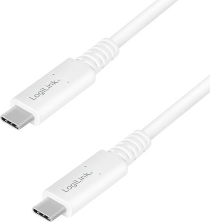 Kabel USB LogiLink USB-C - USB-C 1 m Biały (CU0180)