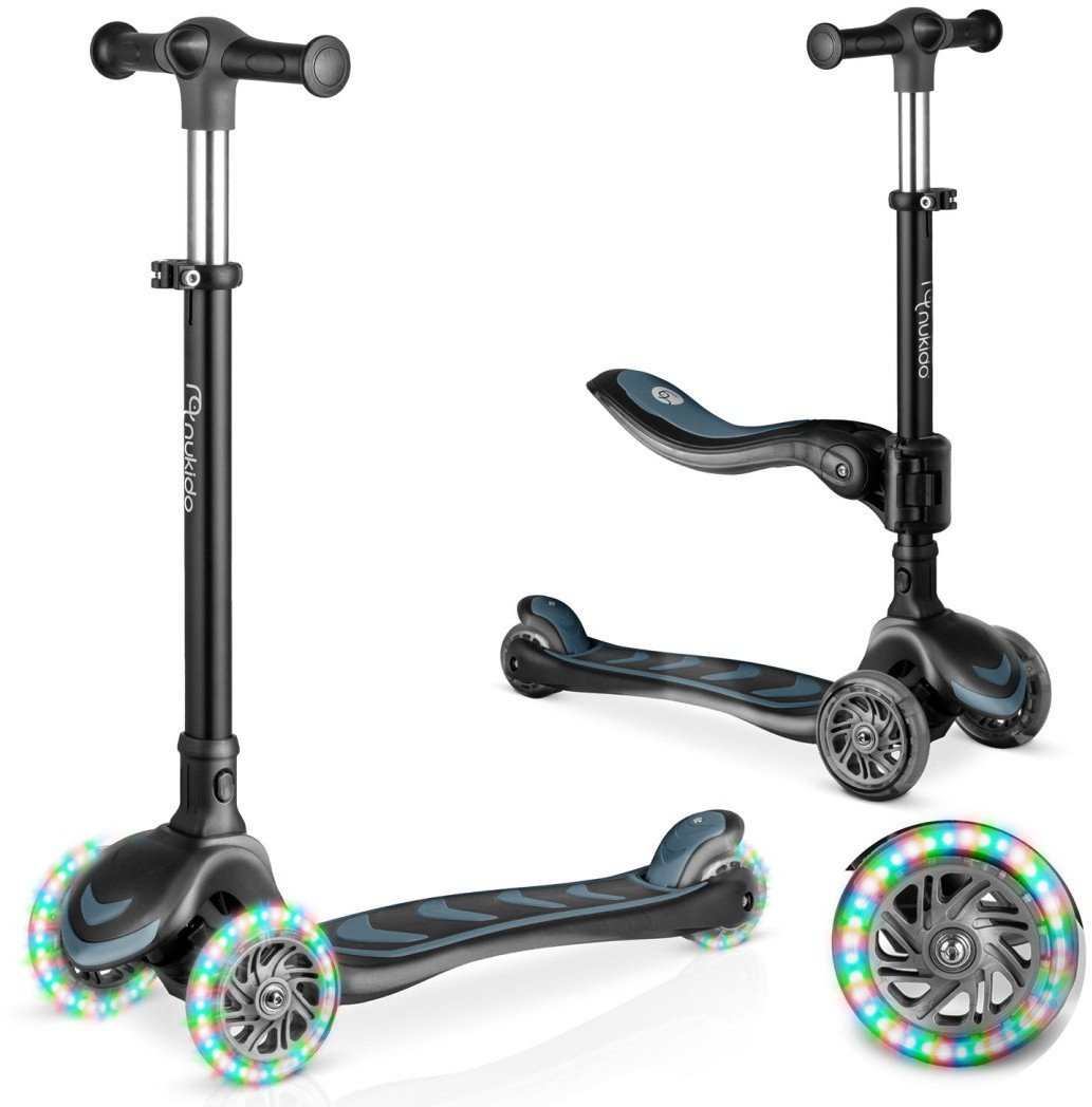 Hulajnoga Hurt-net Hulajnoga trójkołowa dla dzieci balansowa siedzisko Nukido Flippo - czarna