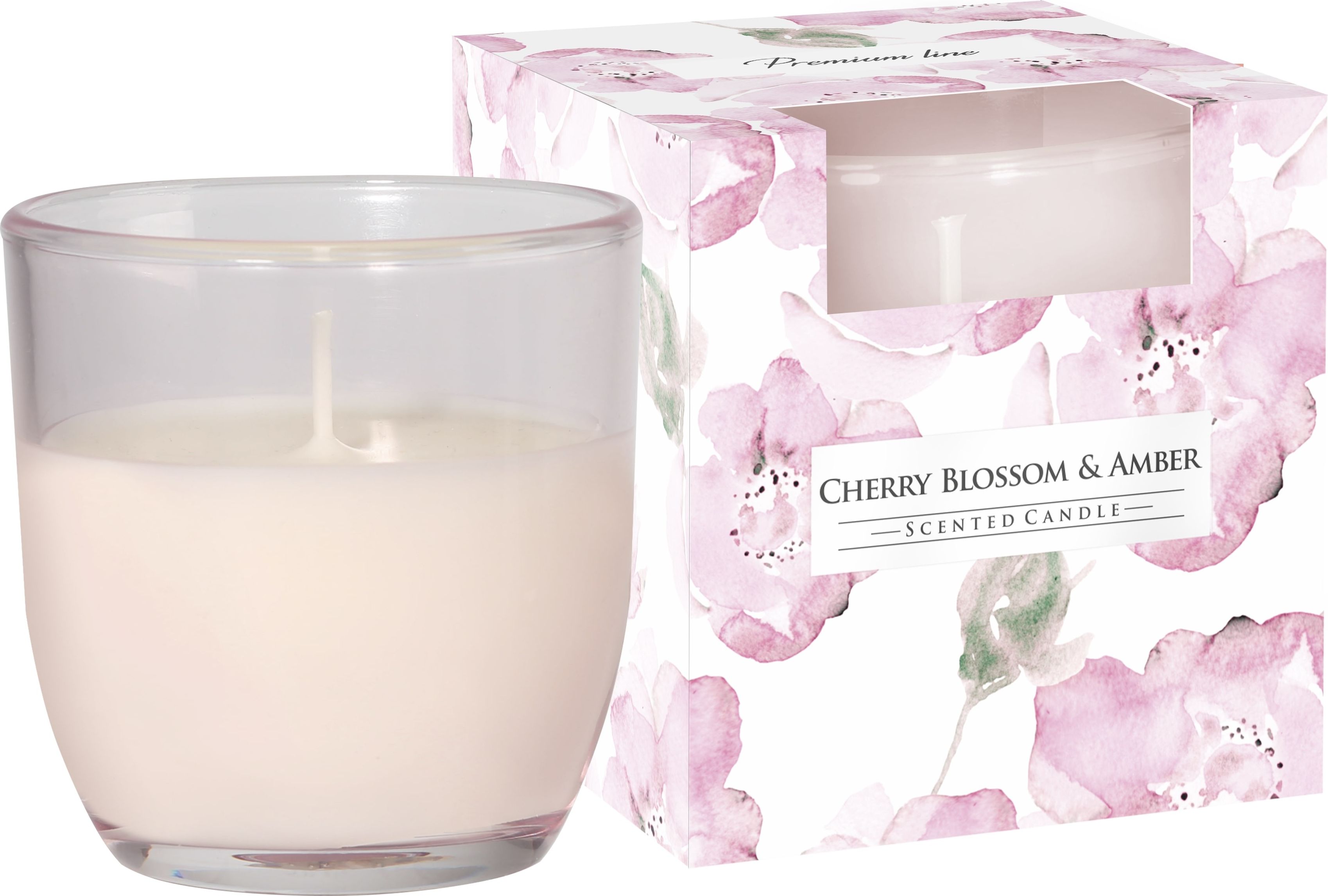 Bispol Świeca zapachowa w szkle BISPOL 22H KWIAT WIŚNI - BURSZTYN