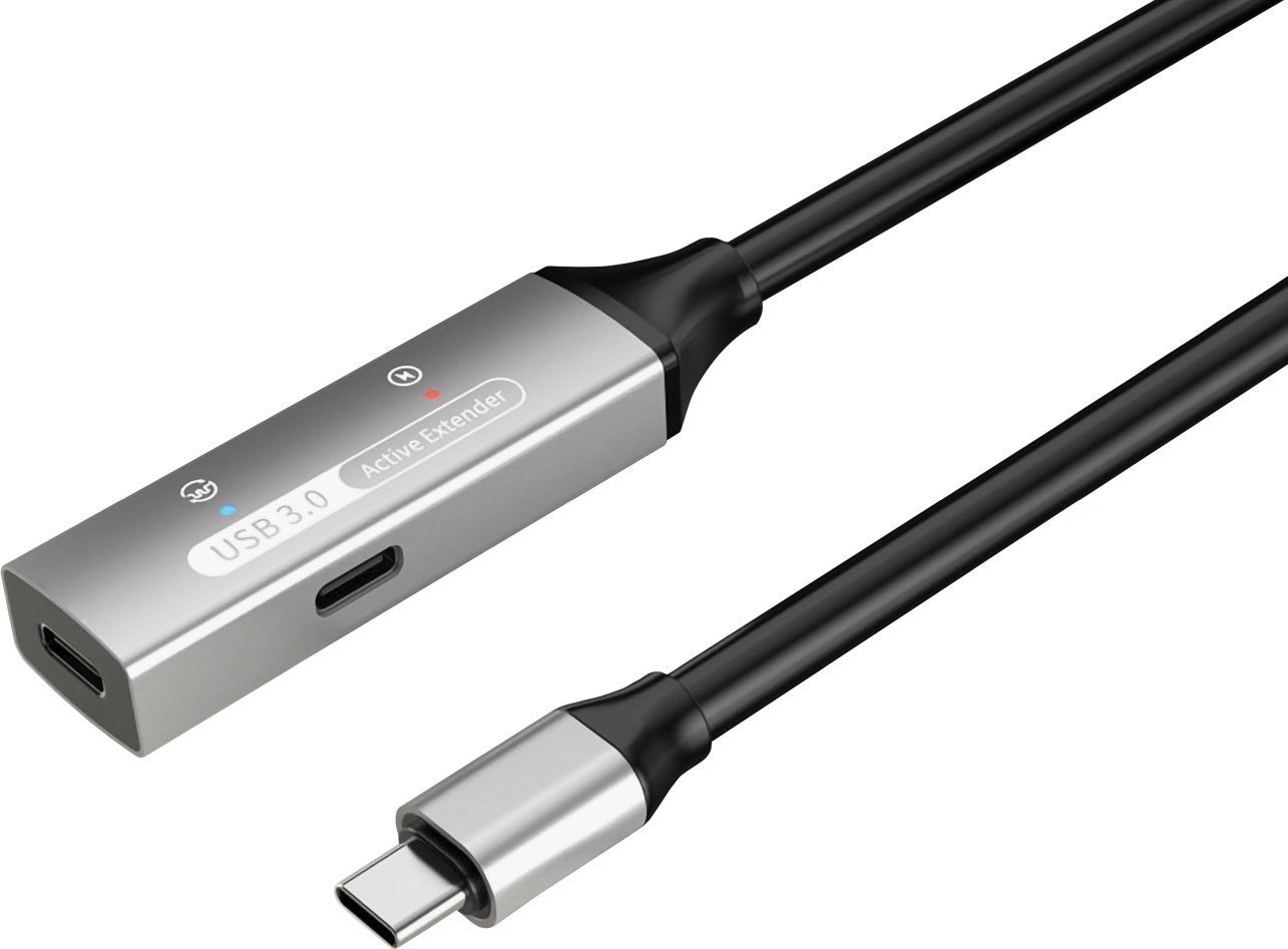 Kabel USB PremiumCord USB-C - 2x USB-C 10 m Czarny (ku31rep10al)