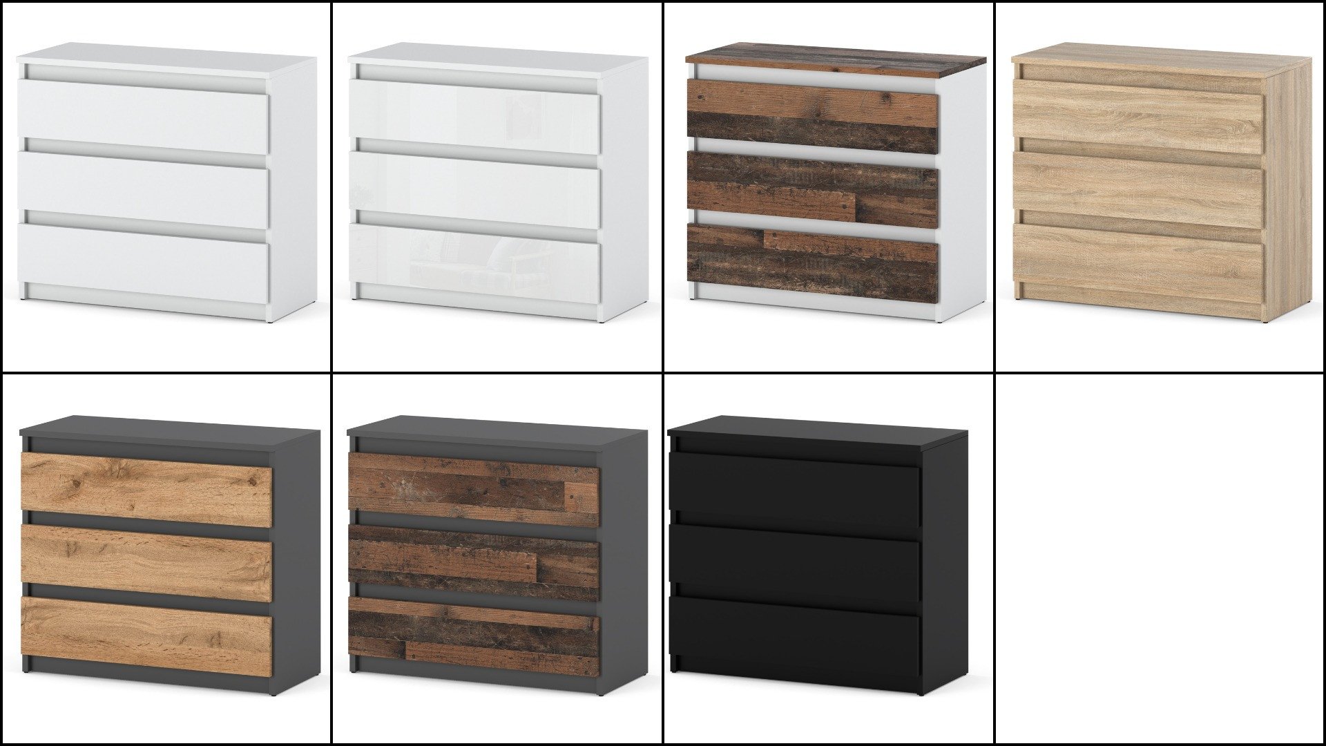 komoda młodzieżowa 3 szuflady 80cm hugo szafka do salonu sypialnia biała