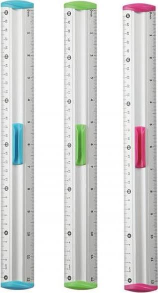 Keyroad Linijka z uchwytem KEYROAD Measure Clip, 30 cm, pakowane w display, mix kolorów