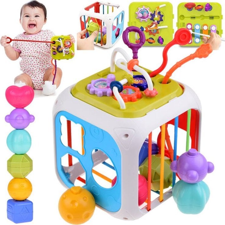 Jokomisiada Kostka zabawka interaktywna dla malucha sorter kształty cymbałki ZA5278