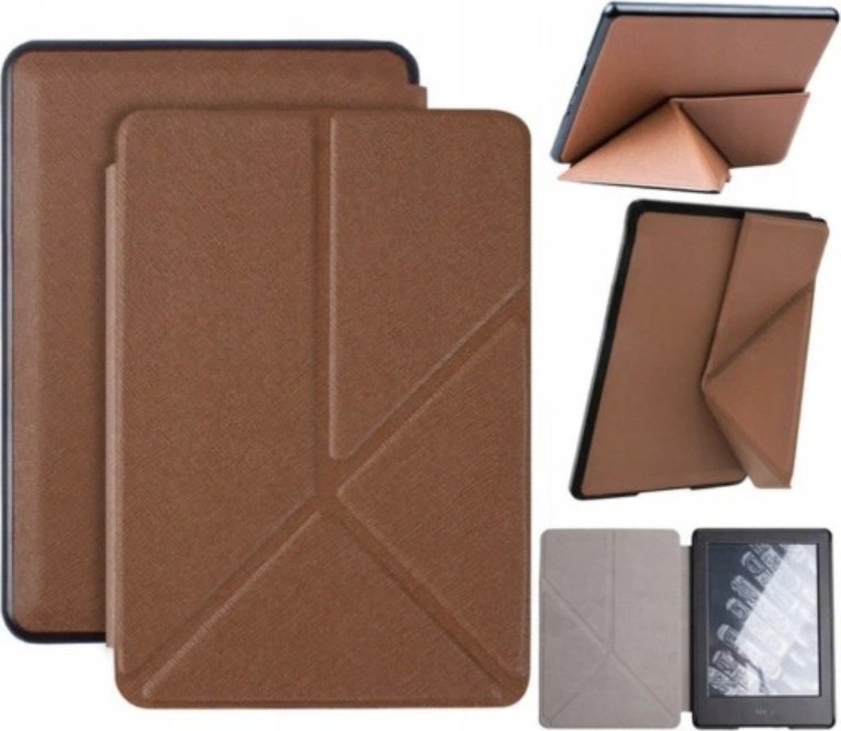 Pokrowiec Pan i Pani Gadżet Etui do Amazon Kindle 4 origami Brązowy