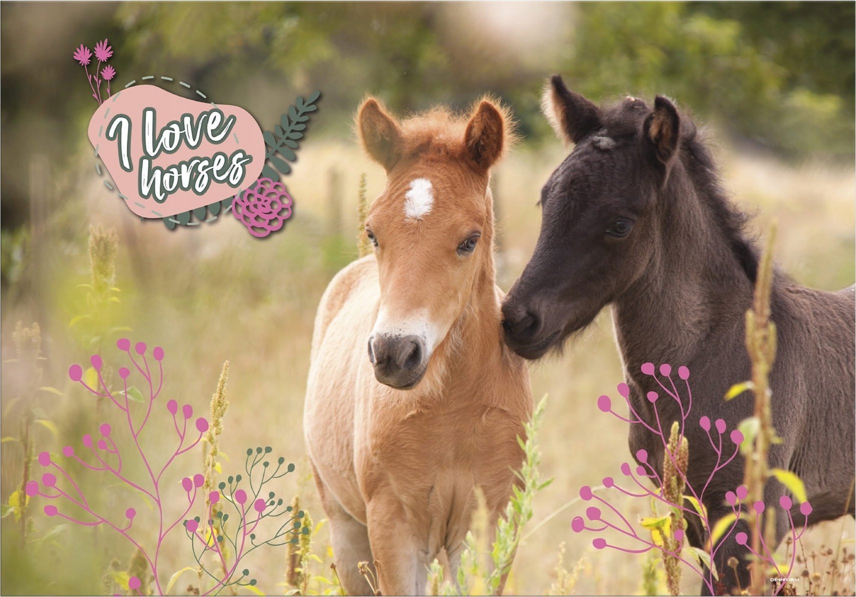 Derform PODKLAD NA BIURKO KART OKLEJ 345X495 KONIE DERF