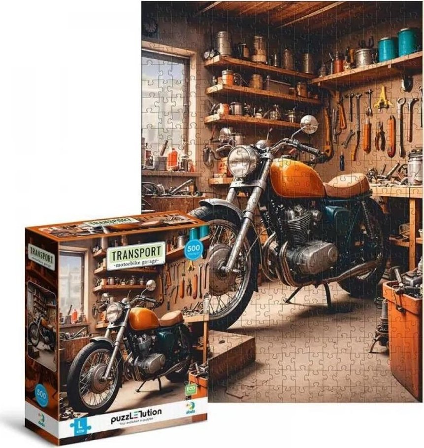 Dodo Puzzle Medium-L 500 Transport. Motocykl w garażu