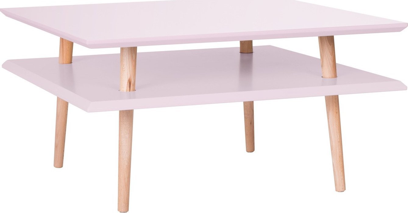 Ragaba Stolik kawowy SQUARE LOW 68x68 różowy kwadratowy