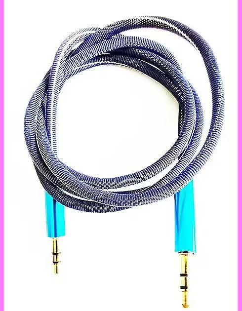 Mocco Textile Premium AUX Cable 3.5 mm -> 3.5 mm 1m Blue