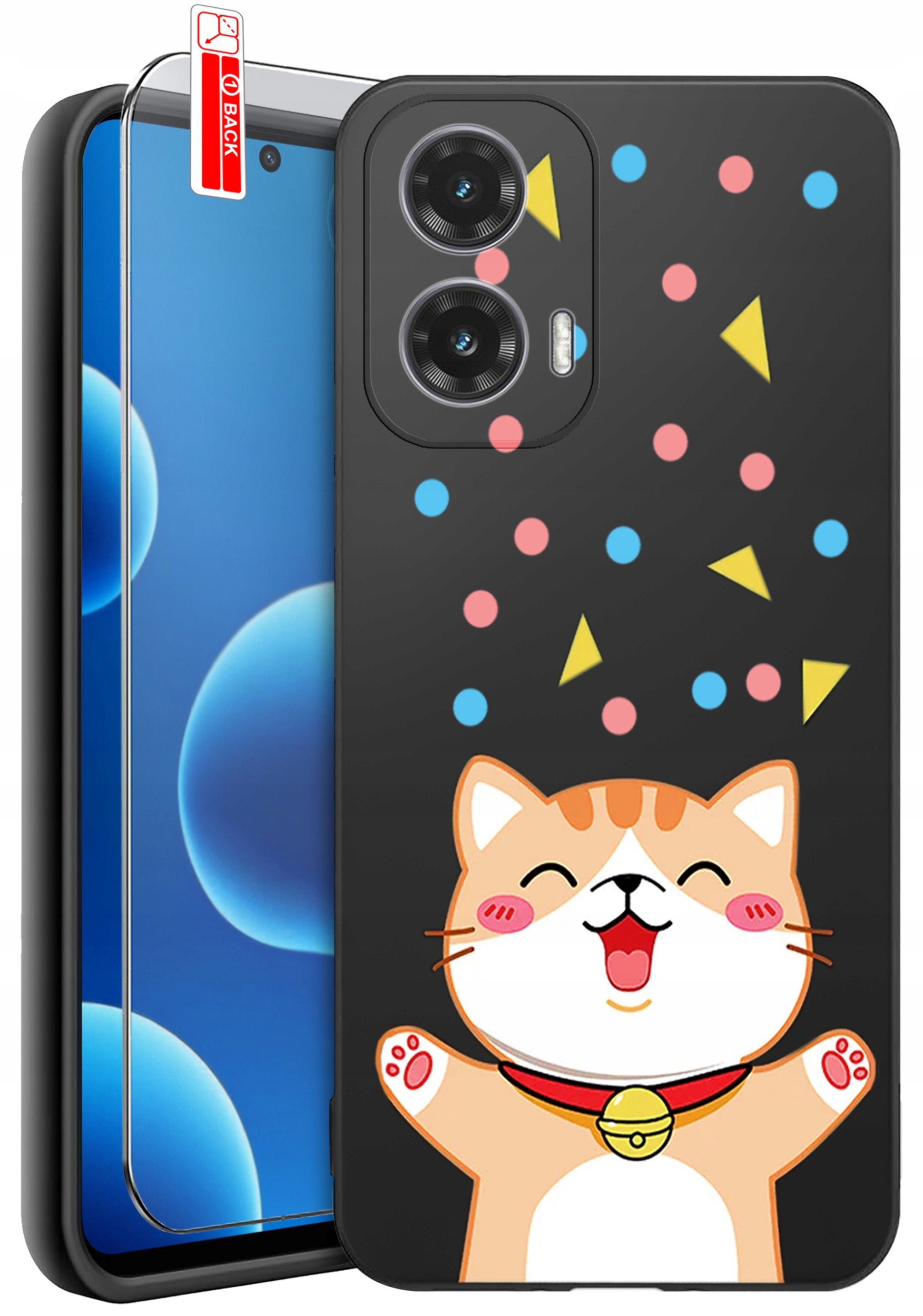 ETUI do Motorola Moto G45 5G | WZORY | SILIKONOWE MATT CASE + SZKŁO 9H