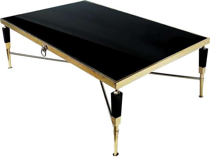 Artehome Monaco czarno-złoty stolik kawowy z symbolem lwa