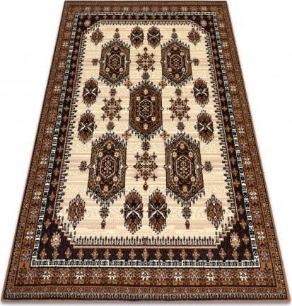 Dywany Łuszczów Dywan BCF Morad ZEGARY klasyczny - beż, 160x220 cm