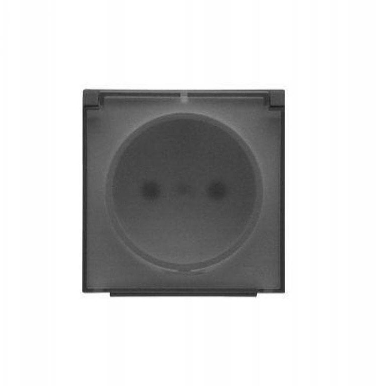 Kontakt-Simon Simon Pokrywa gniazda wtyczkowego pojedyncza z przezroczystą klapką do: SGZ1CM, SGZ1M Grafitowy mat TGZ1BUZP/116A