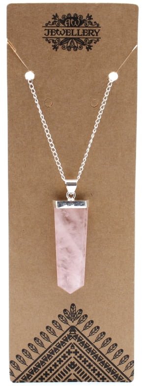 Wisiorek płaski ołówkowy - Kwarc Różowy