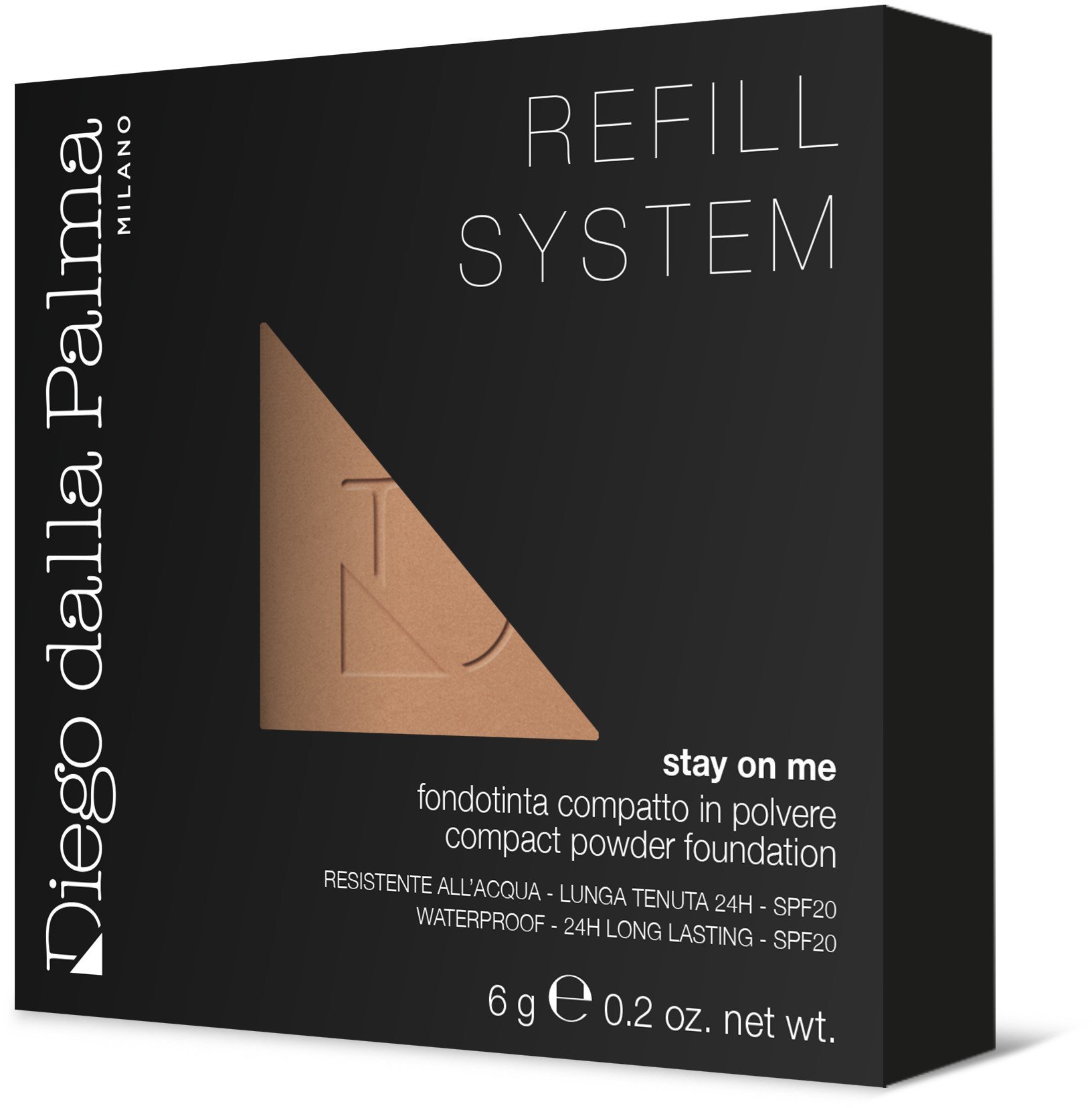 Diego Dalla Palma, Stay On Me, Long Lasting, Compact Foundation, 56, Cocoa, SPF 20, Refill, 6 g For Women