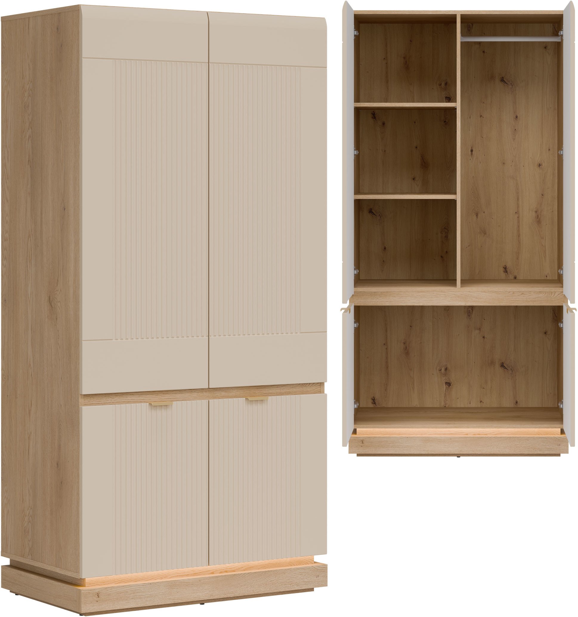 Szafa pokojowa uchylna na ubrania Dąb Cremona Kaszmir MILTON ML08