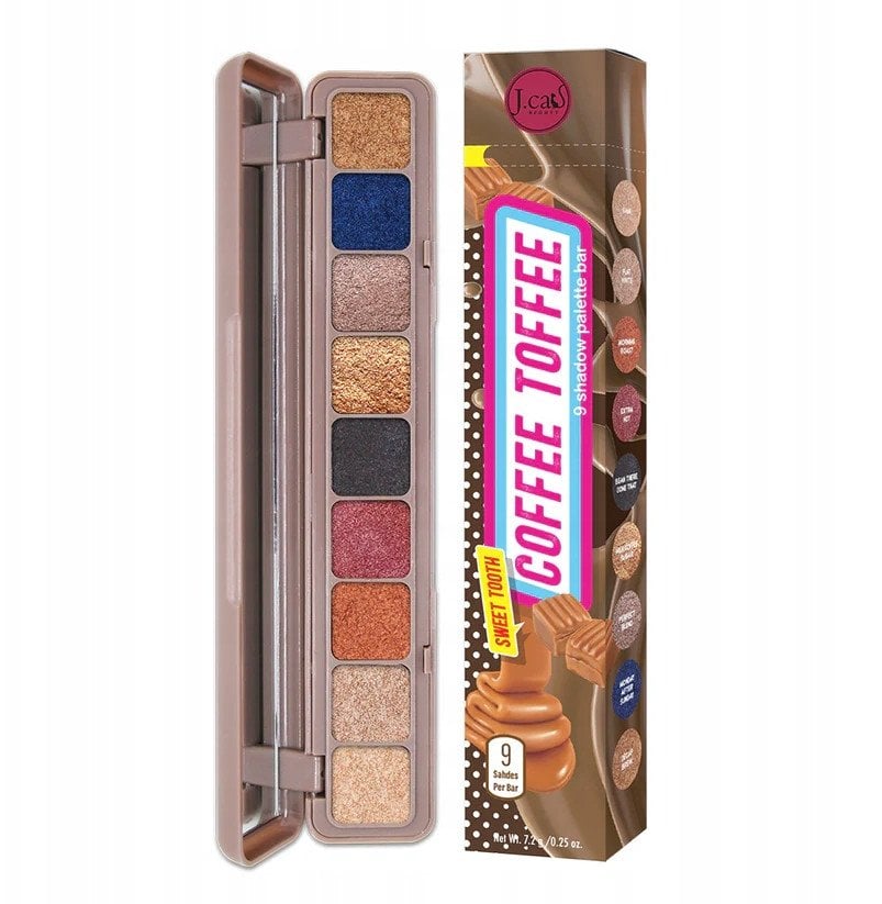 J.CAT BEAUTY_Sweet Tooth 9 Shadow Palette Bar poaleta cieni do oczu 102 Coffee Toffee 7,2g