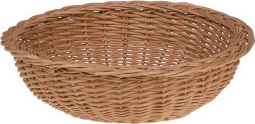 WickerPL Okrągła taca wiklinowa na pieczywo 25 H8 cm