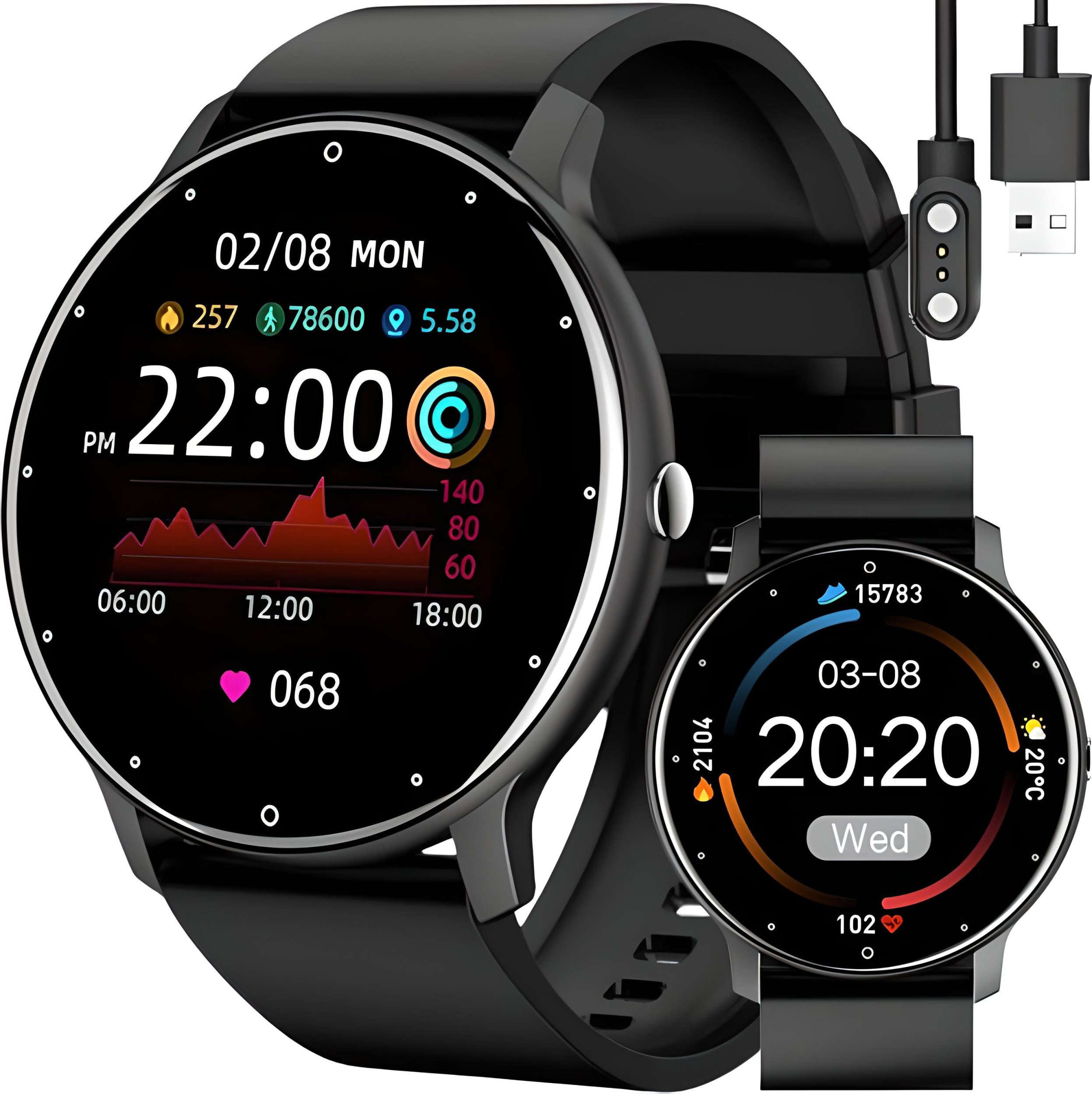 Smartwatch Retoo ZEGAREK SMARTWATCH CIŚNIENIOMIERZ EKG ROZMOWY PL