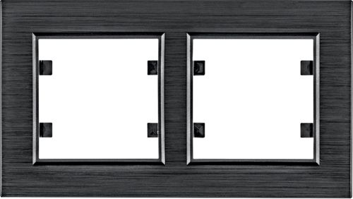Hager Lumina passion ramka 2-krotna pozioma aluminium czarna (WL9223)